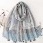 Cotton‑Linen Printed Scarf Cotton‑Linen Print BL‑458