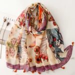 Cotton‑Linen Printed Scarf Cotton‑Linen Print BL‑458