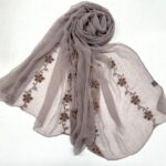 Crocodile Crinkle Embroidery Crocodile Crinkle Embroidered Scarf K‑846
