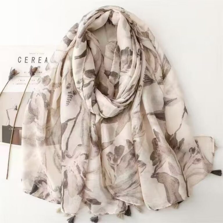 Cotton‑Linen Printed Scarf Cotton‑Linen Print BL‑458