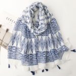 Cotton‑Linen Printed Scarf Cotton‑Linen Print BL‑458