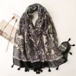 Cotton‑Linen Printed Scarf Cotton‑Linen Print BL‑458