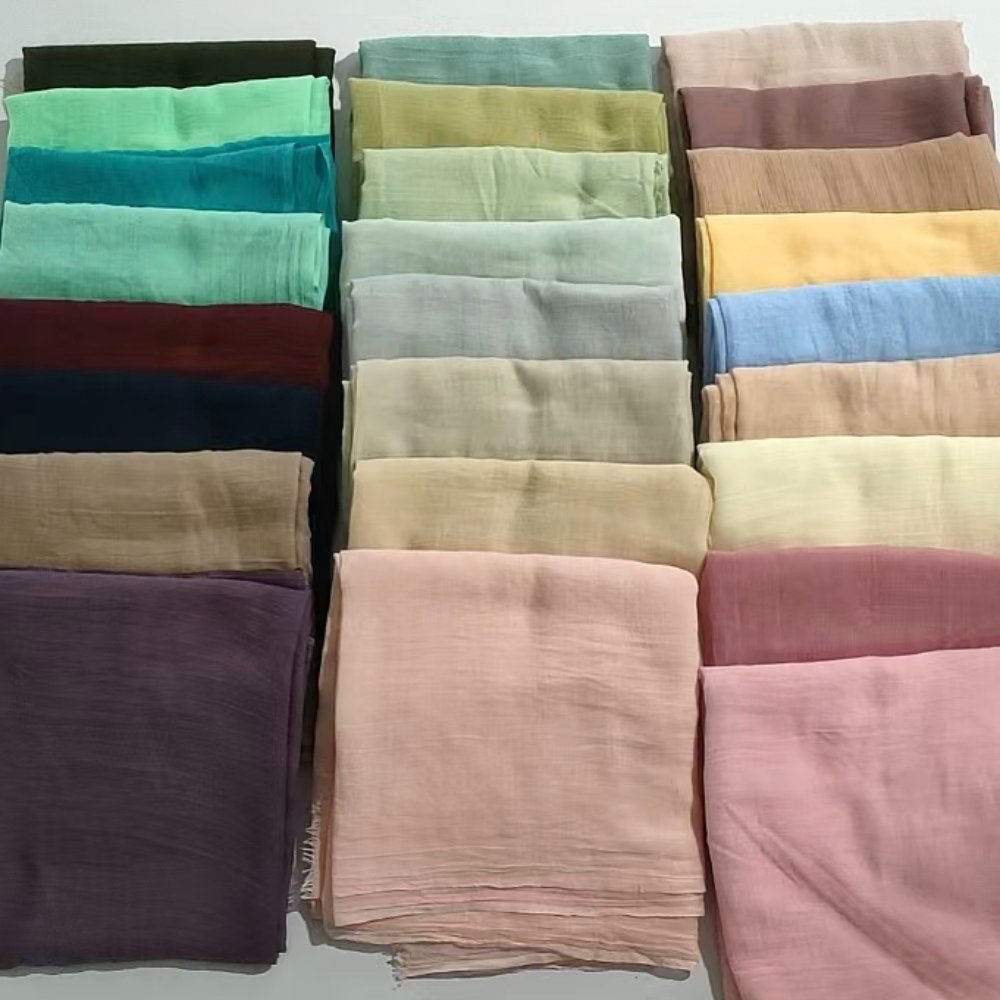 Dyed Scarf 80s Polyester‑Cotton BL‑232