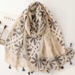 Cotton‑Linen Printed Scarf Cotton‑Linen Print BL‑458
