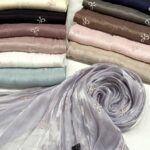 Seabird Crinkle Embroidery Sea‑Island Crinkle Embroidered Scarf K‑1003
