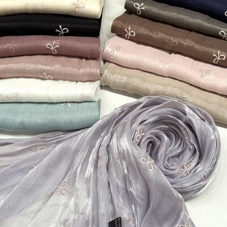 Seabird Crinkle Embroidery Sea‑Island Crinkle Embroidered Scarf K‑1003