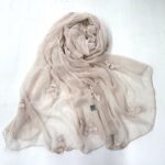 Crocodile Crinkle Embroidery Crocodile Crinkle Embroidered Scarf K‑846