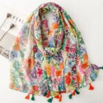 Cotton‑Linen Printed Scarf Cotton‑Linen Print BL‑458