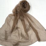 Crocodile Crinkle Embroidery Crocodile Crinkle Embroidered Scarf K‑846