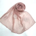 Crocodile Crinkle Embroidery Crocodile Crinkle Embroidered Scarf K‑846