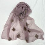 Crocodile Crinkle Embroidery Crocodile Crinkle Embroidered Scarf K‑846