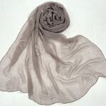 Crocodile Crinkle Embroidery Crocodile Crinkle Embroidered Scarf K‑846