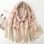 Cotton‑Linen Printed Scarf Cotton‑Linen Print BL‑458