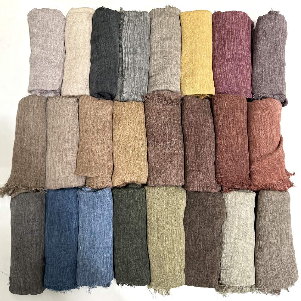 P-193 scarf colour assortment with the textured finish visible